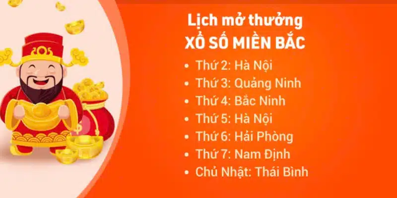 Lịch mở thưởng XSMB được quy định rõ ràng